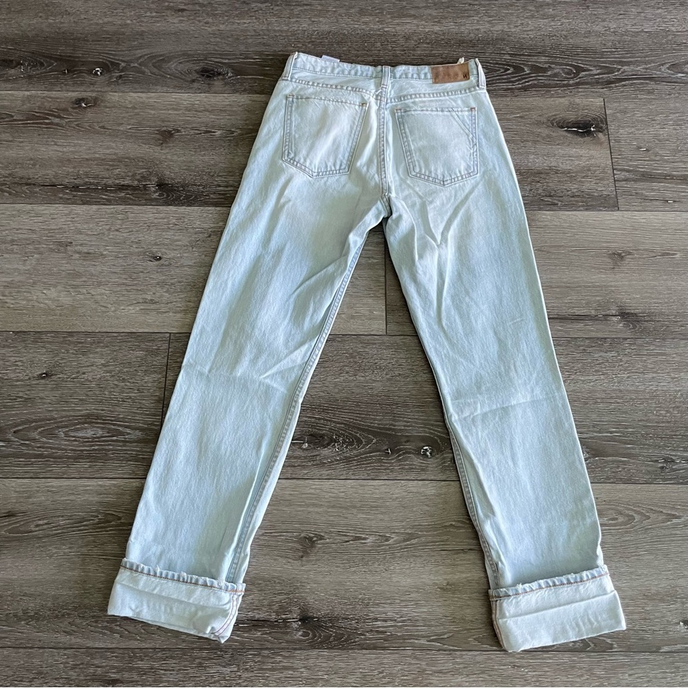 COMUNE Los Angeles Straight leg Distressed Jeans Size 26 Light Wash - Picture 4 of 10